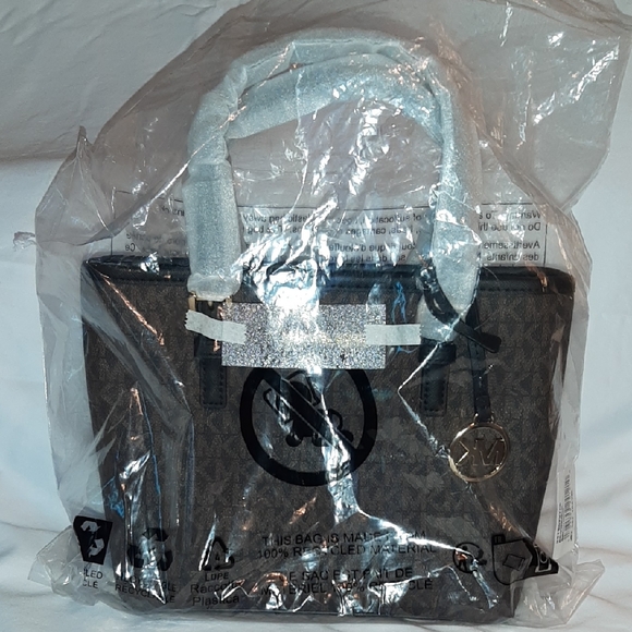Michael Kors Dark Brown Tote with Gold Accents - Picture 1 of 13